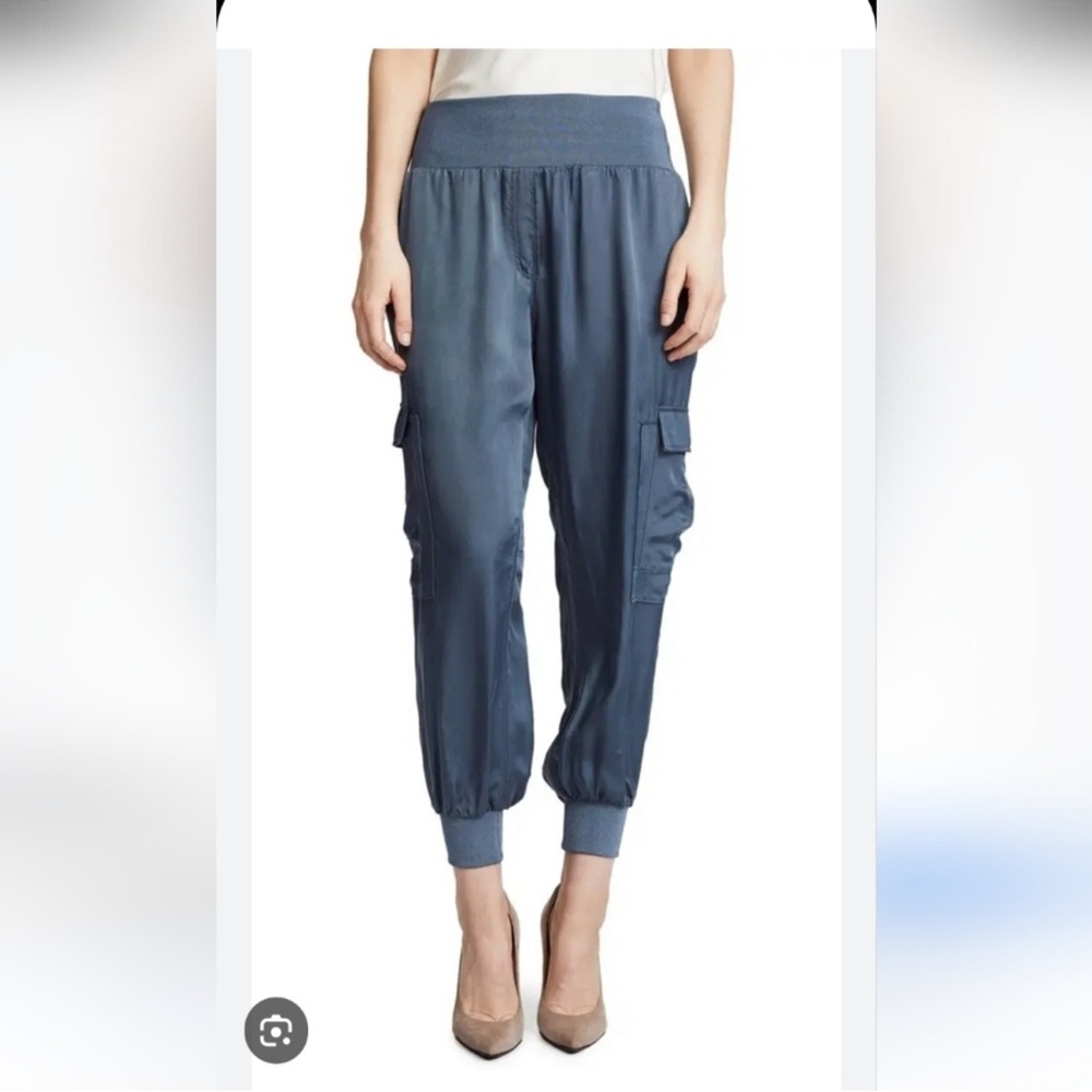 Cinq à Sept Blue Silk Joggers